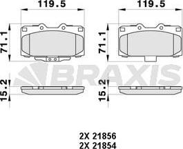 Braxis AB0370 - Гальмівні колодки, дискові гальма autocars.com.ua