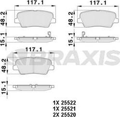 Braxis AB0379 - Гальмівні колодки, дискові гальма autocars.com.ua