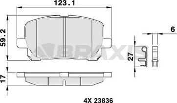 Braxis AB0392 - Гальмівні колодки, дискові гальма autocars.com.ua