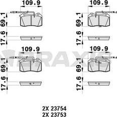 Braxis AB0395 - Гальмівні колодки, дискові гальма autocars.com.ua