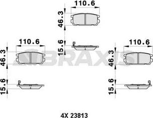 Braxis AB0397 - Гальмівні колодки, дискові гальма autocars.com.ua