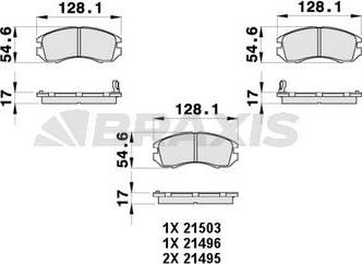 Braxis AB0402 - Тормозные колодки, дисковые, комплект autodnr.net