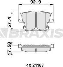 Braxis AB0403 - Гальмівні колодки, дискові гальма autocars.com.ua