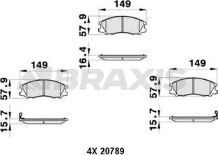 Braxis AB0404 - Тормозные колодки, дисковые, комплект autodnr.net