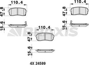 Braxis AB0405 - Гальмівні колодки, дискові гальма autocars.com.ua