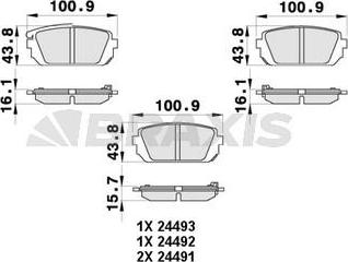 Braxis AB0406 - Гальмівні колодки, дискові гальма autocars.com.ua