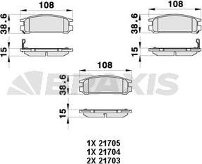 Braxis AB0412 - Тормозные колодки, дисковые, комплект autodnr.net