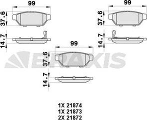 Braxis AB0414 - Гальмівні колодки, дискові гальма autocars.com.ua