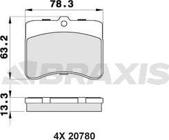 Braxis AB0419 - Тормозные колодки, дисковые, комплект autodnr.net