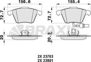 Braxis AB0420 - Гальмівні колодки, дискові гальма autocars.com.ua