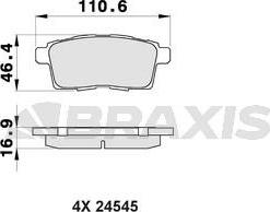 Braxis AB0423 - Тормозные колодки, дисковые, комплект autodnr.net