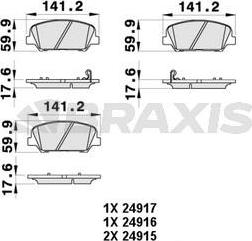 Braxis AB0425 - Гальмівні колодки, дискові гальма autocars.com.ua