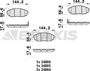 Braxis AB0433 - Гальмівні колодки, дискові гальма autocars.com.ua