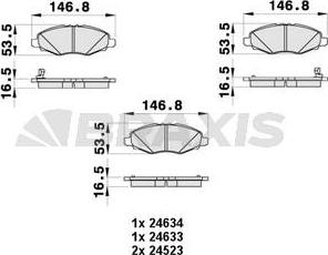 Braxis AB0436 - Гальмівні колодки, дискові гальма autocars.com.ua