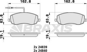 Braxis AB0438 - Гальмівні колодки, дискові гальма autocars.com.ua