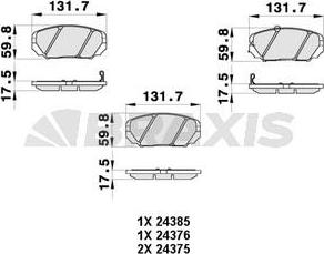 Braxis AB0439 - Гальмівні колодки, дискові гальма autocars.com.ua