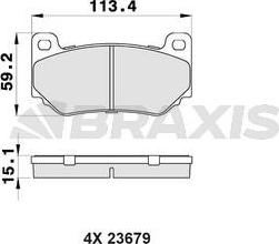 Braxis AB0440 - Гальмівні колодки, дискові гальма autocars.com.ua