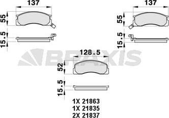 Braxis AB0444 - Гальмівні колодки, дискові гальма autocars.com.ua