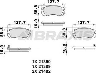 Braxis AB0451 - Тормозные колодки, дисковые, комплект autodnr.net