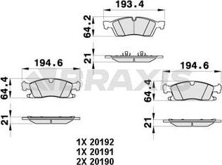 Braxis AB0453 - Тормозные колодки, дисковые, комплект autodnr.net