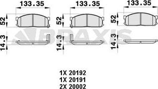 Braxis AB0454 - Гальмівні колодки, дискові гальма autocars.com.ua