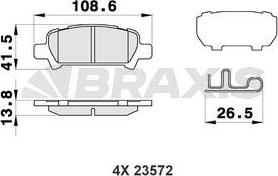 Braxis AB0464 - Гальмівні колодки, дискові гальма autocars.com.ua