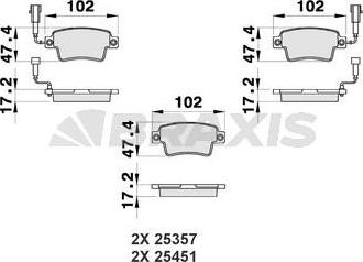 Braxis AB0469 - Гальмівні колодки, дискові гальма autocars.com.ua