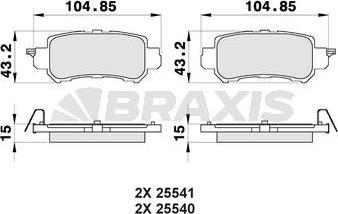 Braxis AB0470 - Гальмівні колодки, дискові гальма autocars.com.ua