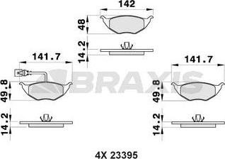 Braxis AB0474 - Тормозные колодки, дисковые, комплект autodnr.net