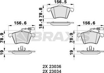 Braxis AB0475 - Гальмівні колодки, дискові гальма autocars.com.ua