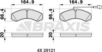 Braxis AB0477 - Гальмівні колодки, дискові гальма autocars.com.ua