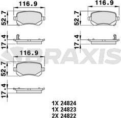 Braxis AB0481 - Гальмівні колодки, дискові гальма autocars.com.ua