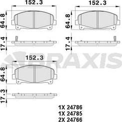 Braxis AB0482 - Гальмівні колодки, дискові гальма autocars.com.ua