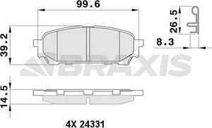 Braxis AB0483 - Тормозные колодки, дисковые, комплект autodnr.net