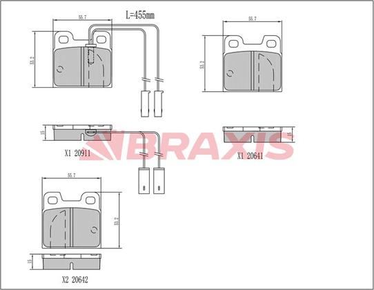 Braxis AB0486 - Тормозные колодки, дисковые, комплект autodnr.net