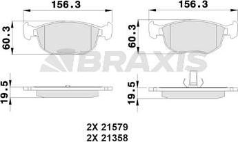 Braxis AB0488 - Гальмівні колодки, дискові гальма autocars.com.ua