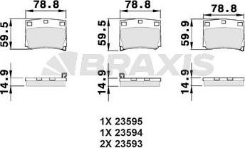 Braxis AB0492 - Тормозные колодки, дисковые, комплект autodnr.net