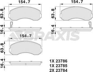 Braxis AB0499 - Гальмівні колодки, дискові гальма autocars.com.ua