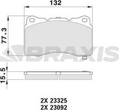 Braxis AB0501 - Гальмівні колодки, дискові гальма autocars.com.ua