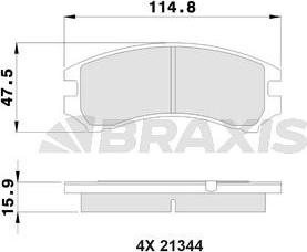 Braxis AB0508 - Гальмівні колодки, дискові гальма autocars.com.ua