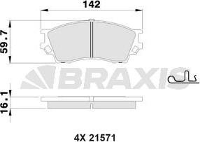 Braxis AB0515 - Тормозные колодки, дисковые, комплект autodnr.net