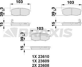 Braxis AB0523 - Гальмівні колодки, дискові гальма autocars.com.ua