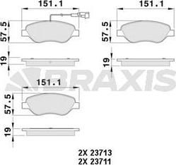 Braxis AB0529 - Гальмівні колодки, дискові гальма autocars.com.ua