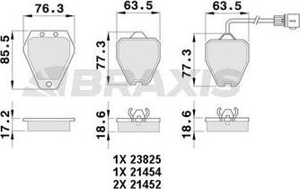 Braxis AB0530 - Гальмівні колодки, дискові гальма autocars.com.ua