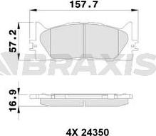 Braxis AB0538 - Гальмівні колодки, дискові гальма autocars.com.ua