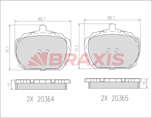 Braxis AB0601 - Тормозные колодки, дисковые, комплект autodnr.net