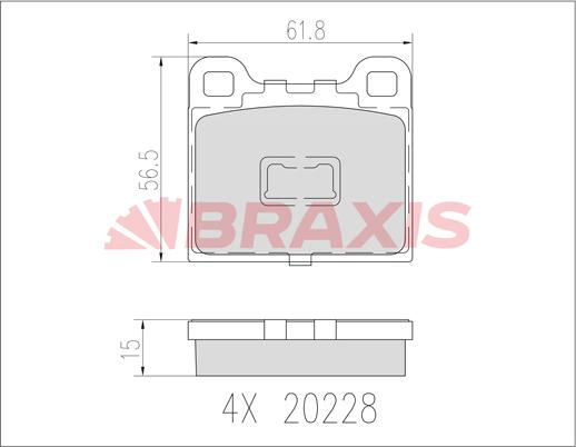 Braxis AB0602 - Тормозные колодки, дисковые, комплект autodnr.net