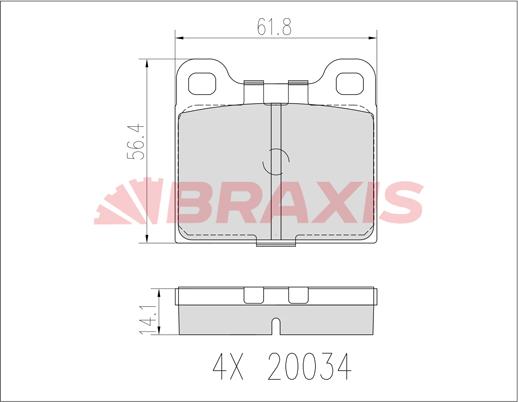 Braxis AB0603 - Тормозные колодки, дисковые, комплект autodnr.net