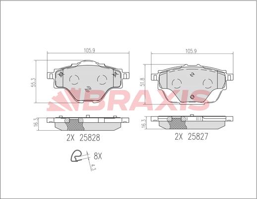 Braxis AB0610 - Тормозные колодки, дисковые, комплект autodnr.net