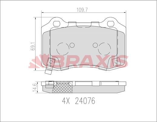 Braxis AB0613 - Тормозные колодки, дисковые, комплект autodnr.net